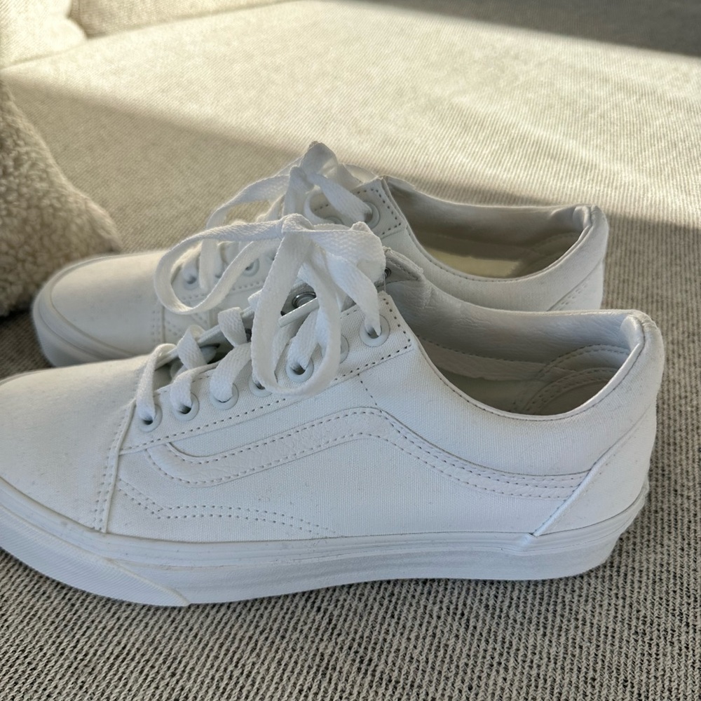 Vans white shoes women's 8.5. New